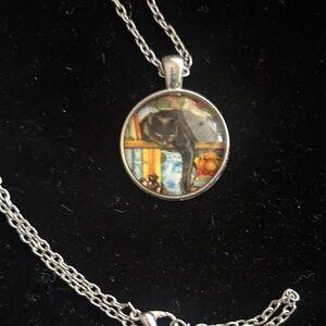 Black Cat Pendant Necklace